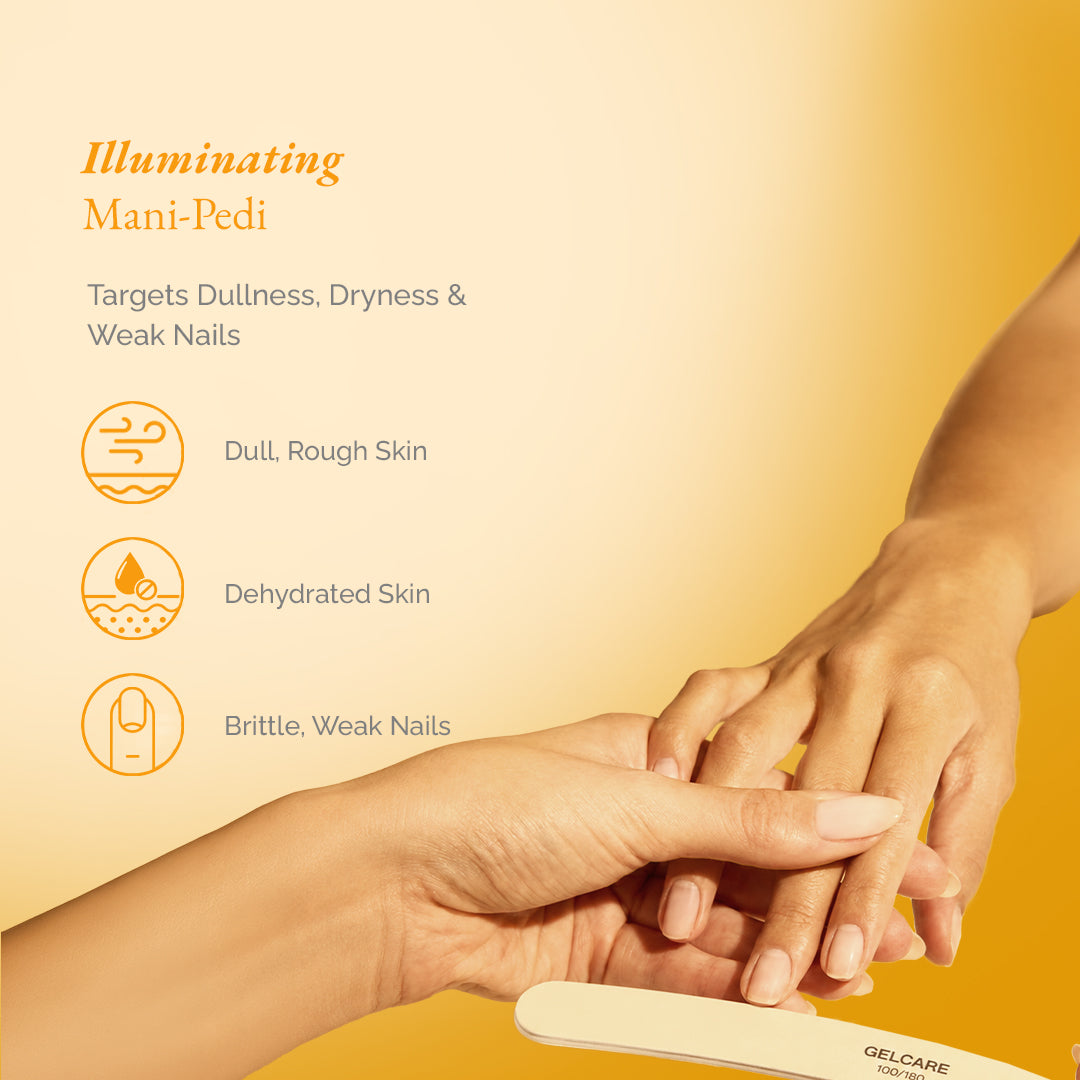 Crystal Mani Pedi Golden Hour