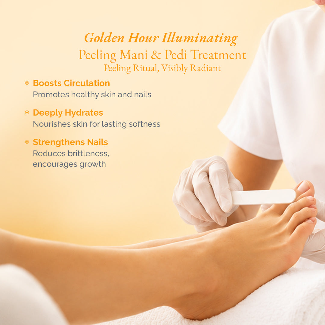 Crystal Mani Pedi Golden Hour